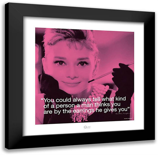 Audrey Hepburn- Earrings 20x20 Black Modern Wood Framed Art Print Poster