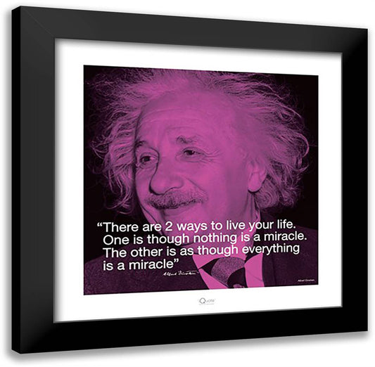 Albert Einstein- Miracle 20x20 Black Modern Wood Framed Art Print Poster