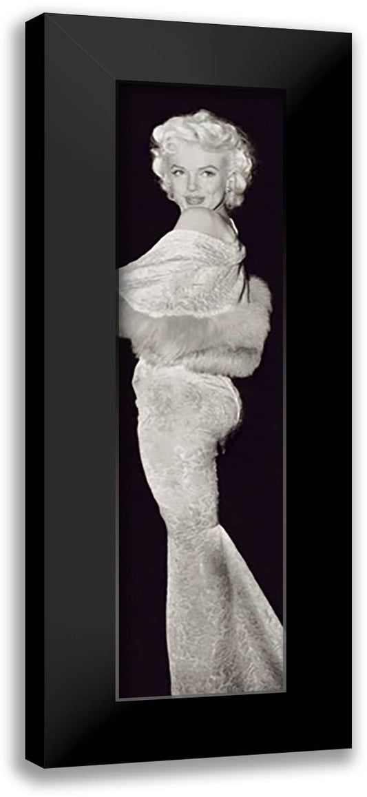 Glancing over Shoulder 12x40 Black Modern Wood Framed Art Print Poster