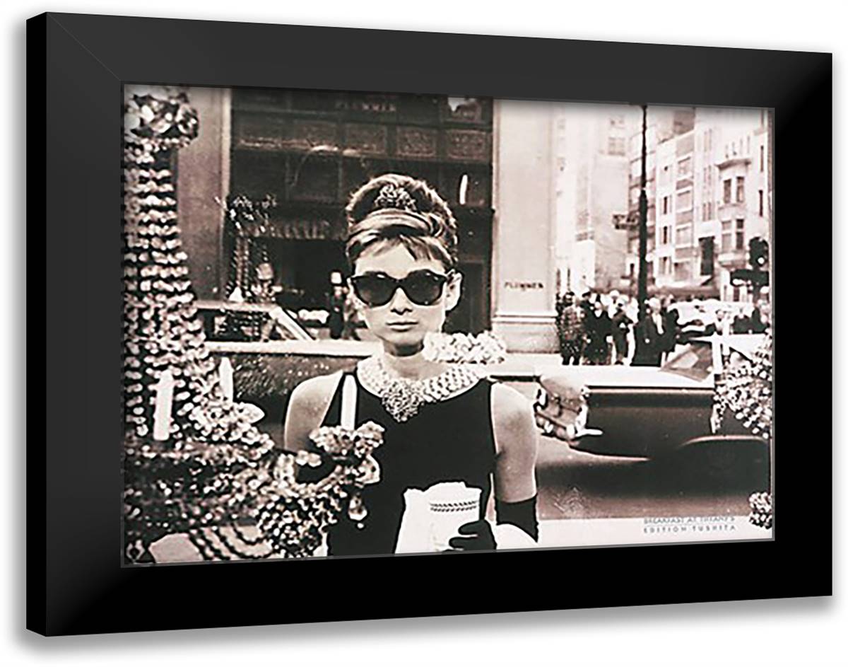 Breakfast at Tiffany's [horizontal] 36x28 Black Modern Wood Framed Art Print Poster