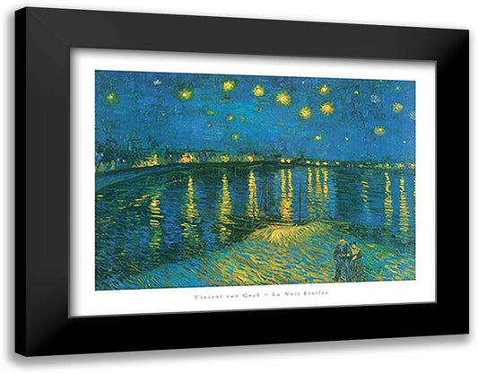 Starry Night over the Rhone, c.1888 36x28 Black Modern Wood Framed Art Print Poster by Van Gogh, Vincent