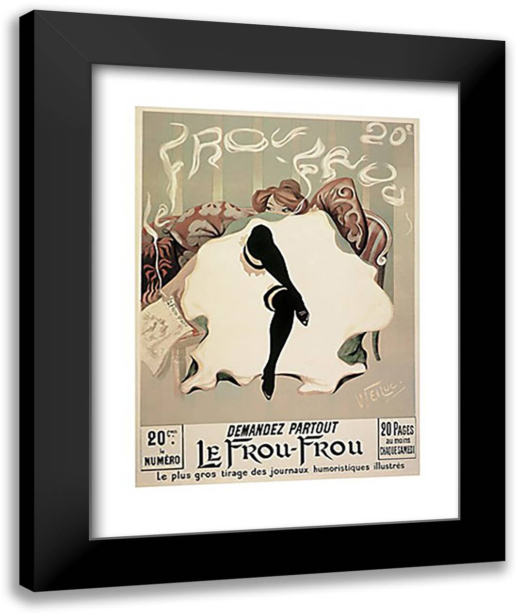 Le Frou-Frou, c.1900 28x36 Black Modern Wood Framed Art Print Poster by Weiluc, Lucien-Henri