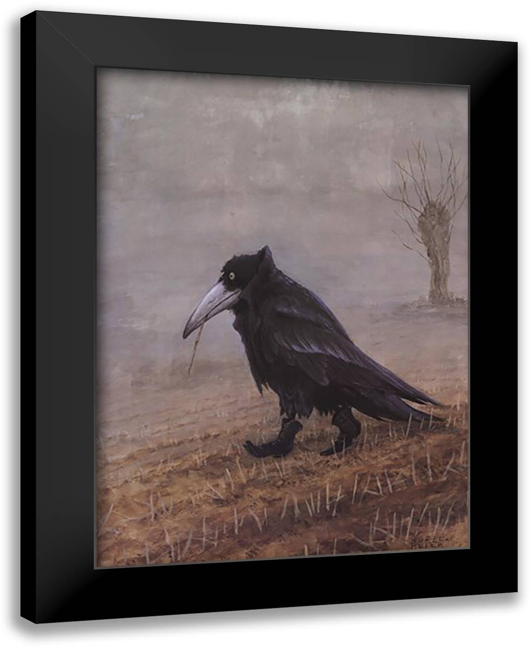 Krahe 24x32 Black Modern Wood Framed Art Print Poster by Hurzlmeier, Rudi
