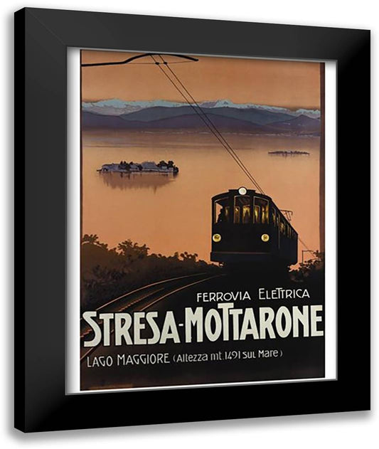 Stresa-Mottarone 22x28 Black Modern Wood Framed Art Print Poster