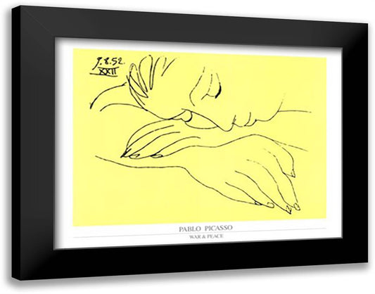 Sleeping Woman 36x28 Black Modern Wood Framed Art Print Poster by Picasso, Pablo