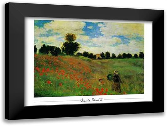 Les Coquelicots, 1873 36x28 Black Modern Wood Framed Art Print Poster by Monet, Claude