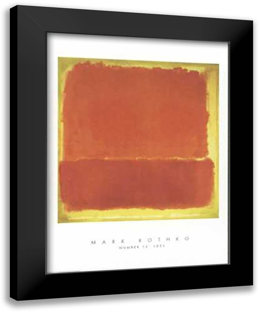 Number 12, 1951 28x36 Black Modern Wood Framed Art Print Poster by Rothko, Mark