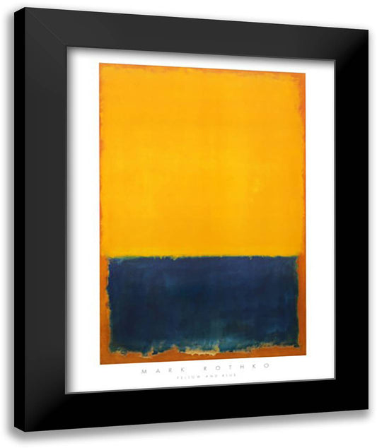 Yellow and Blue 28x36 Black Modern Wood Framed Art Print Poster by Rothko, Mark