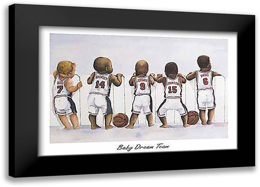 Baby Dream Team 40x28 Black Modern Wood Framed Art Print Poster by Gatewood, Kenneth
