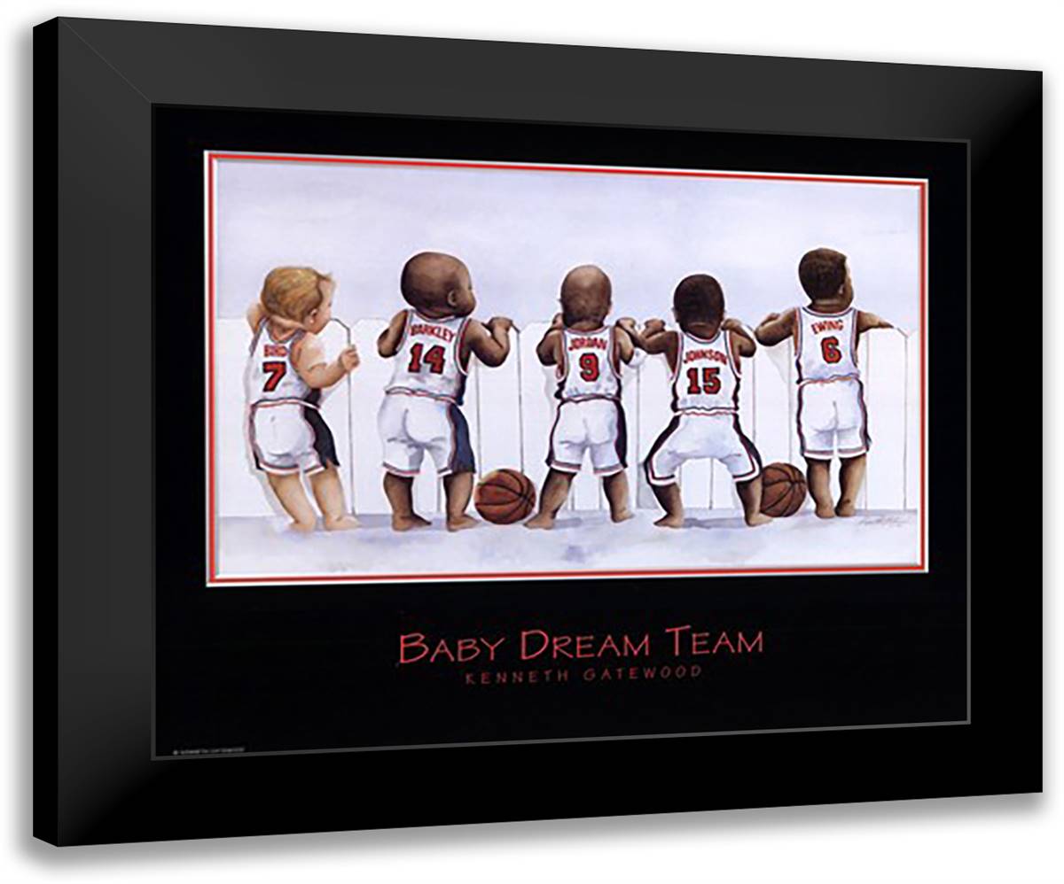 Baby Dream Team 14x12 Black Modern Wood Framed Art Print Poster by Gatewood, Kenneth