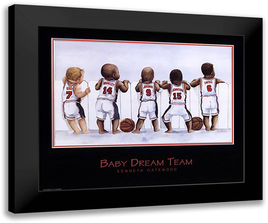 Baby Dream Team 14x12 Black Modern Wood Framed Art Print Poster by Gatewood, Kenneth