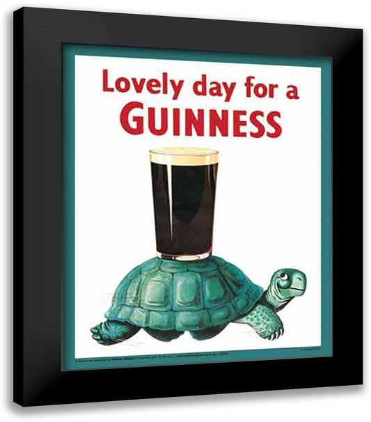 Guinness - Turtle (PosterCard) 12x14 Black Modern Wood Framed Art Print Poster