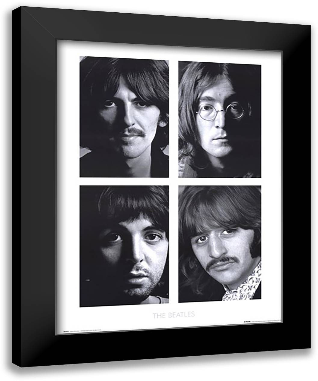 Beatles - White Album 28x36 Black Modern Wood Framed Art Print Poster