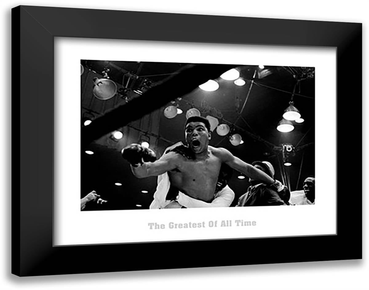 Muhammad Ali - Greatest 36x28 Black Modern Wood Framed Art Print Poster