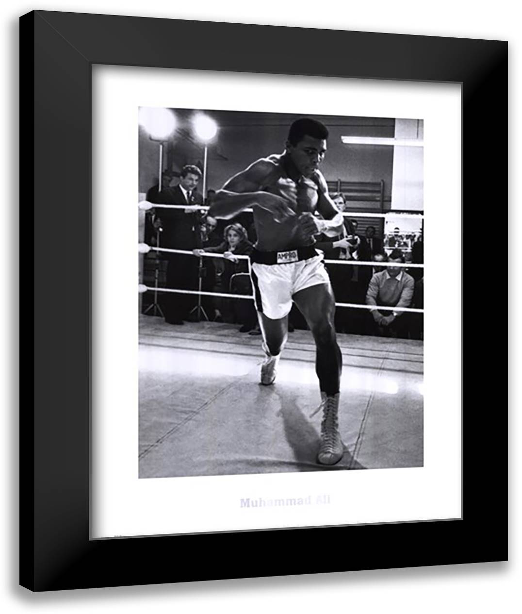 Muhammad Ali - Training 28x36 Black Modern Wood Framed Art Print Poster