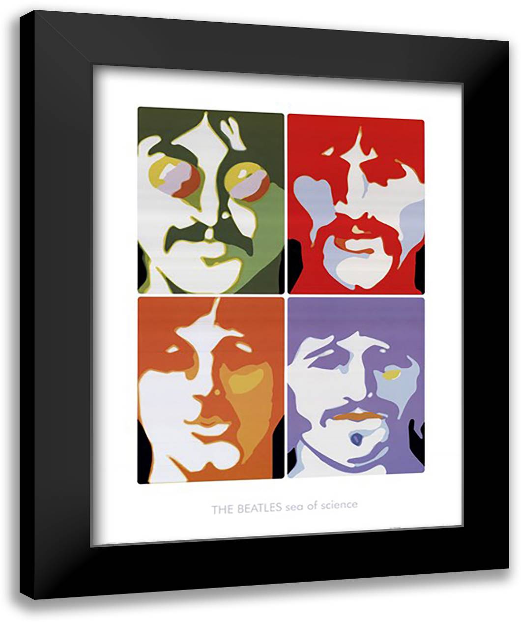 Beatles - Sea Of Science 28x36 Black Modern Wood Framed Art Print Poster