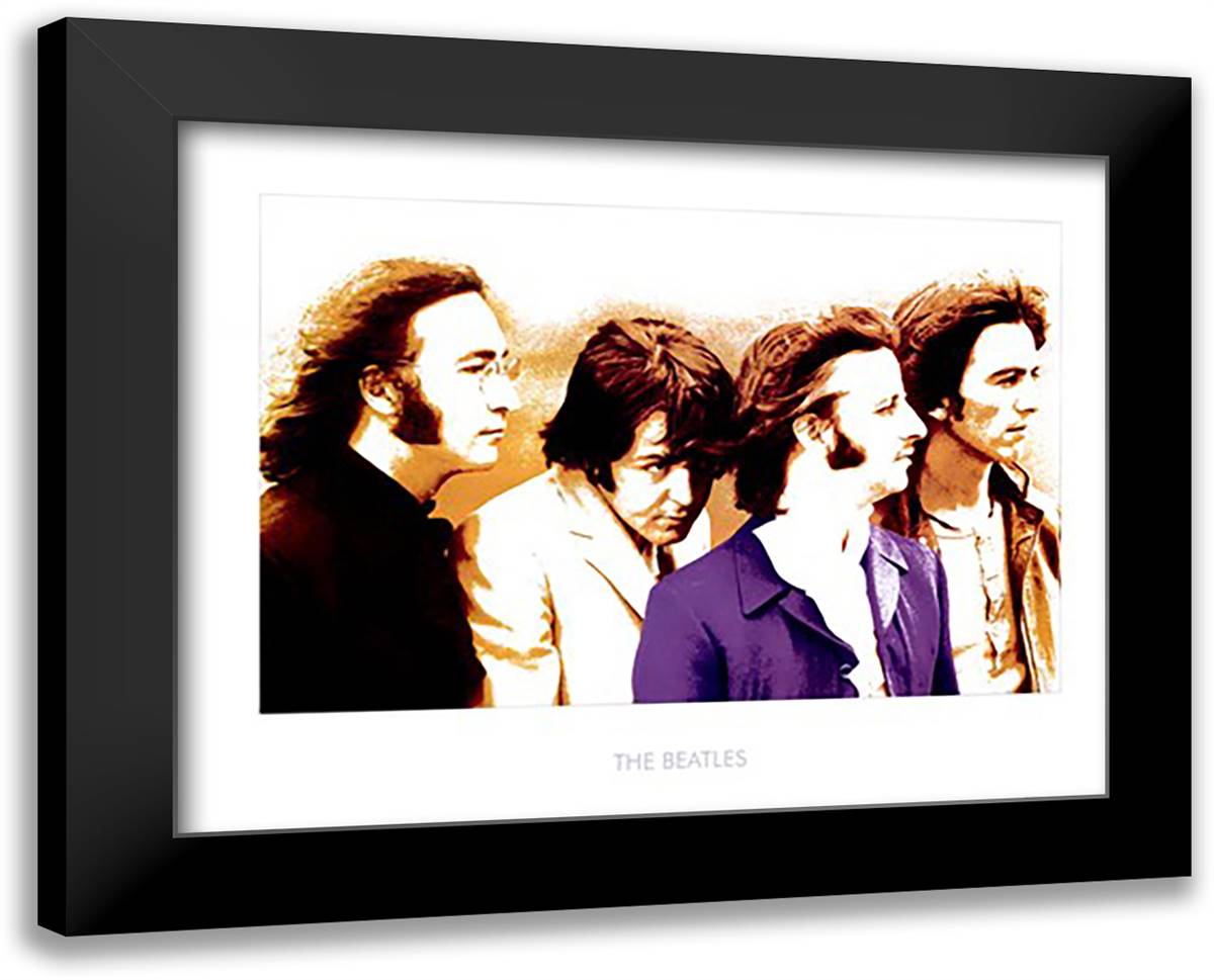 Beatles - 1968 36x28 Black Modern Wood Framed Art Print Poster