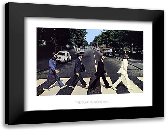 Beatles - Abbey Road 36x28 Black Modern Wood Framed Art Print Poster