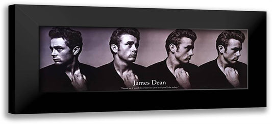 James Dean Dream As You Live - Slim Print 40x16 Black Modern Wood Framed Art Print Poster