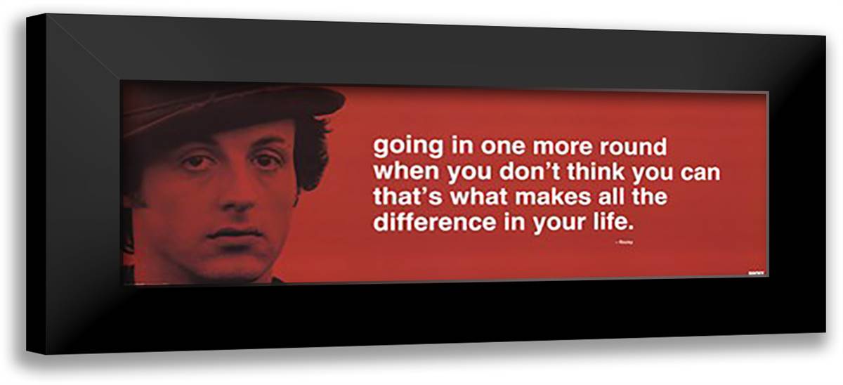 Rocky - one more round (horizontal) 40x16 Black Modern Wood Framed Art Print Poster