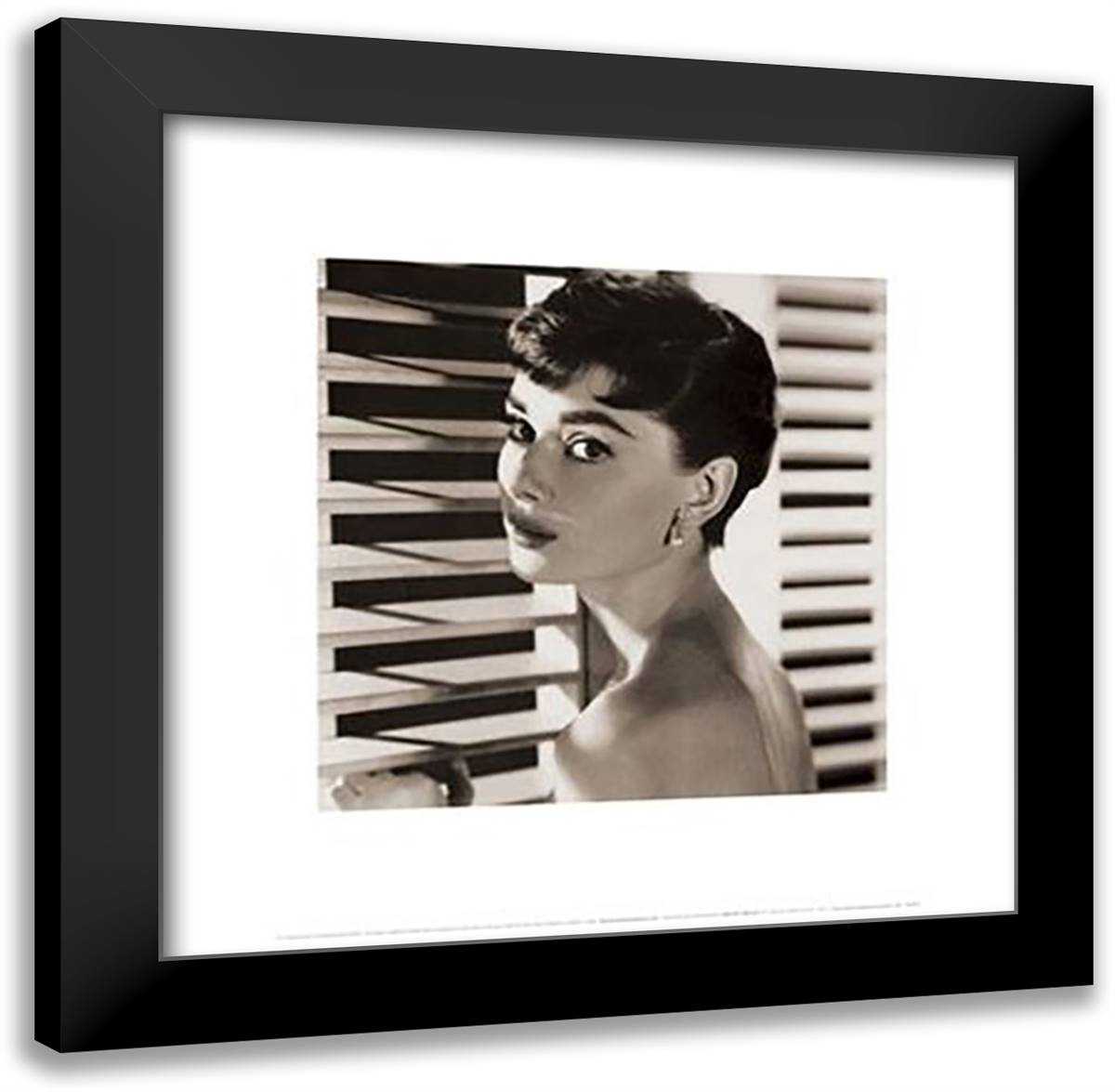 Audrey Hepburn 20x20 Black Modern Wood Framed Art Print Poster