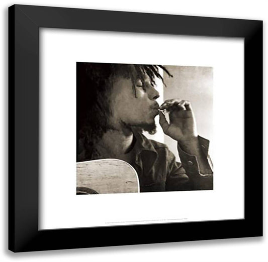 Bob Marley - Ganja 20x20 Black Modern Wood Framed Art Print Poster