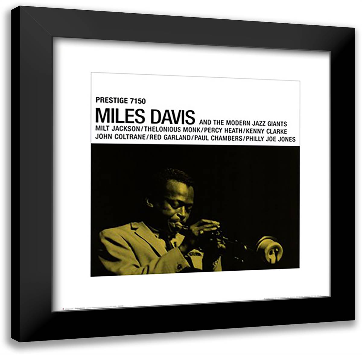 Miles Davis - Prestige 20x20 Black Modern Wood Framed Art Print Poster