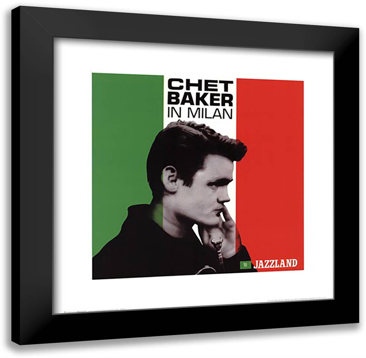 Chet Baker - Milan 20x20 Black Modern Wood Framed Art Print Poster