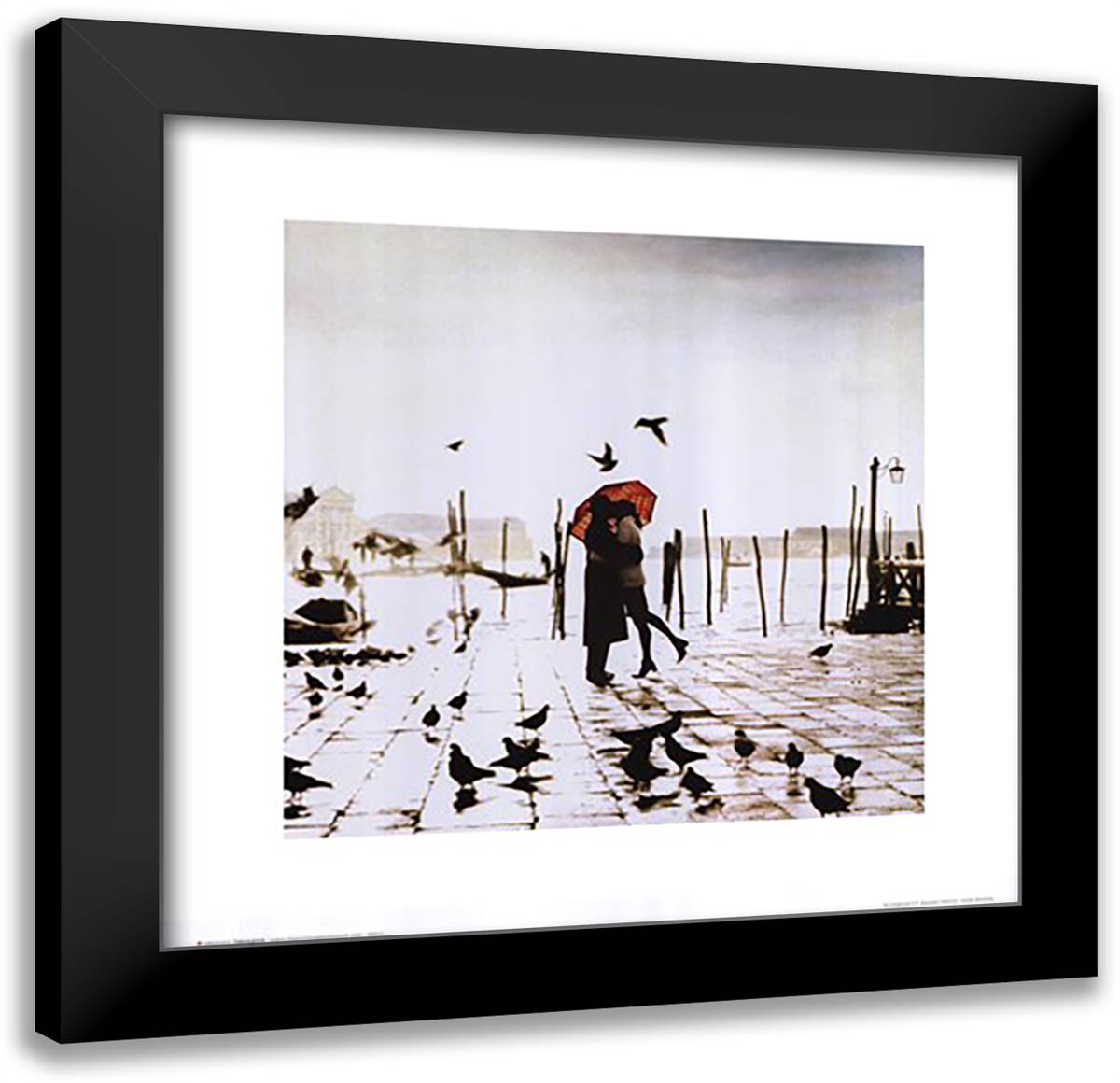 Romance - San Marco 20x20 Black Modern Wood Framed Art Print Poster