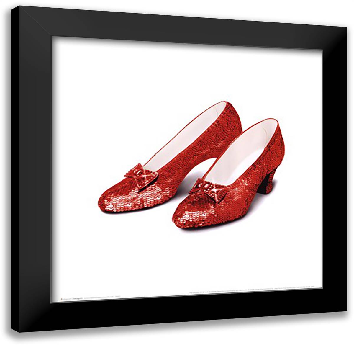 Wizard of Oz - Ruby Slippers 20x20 Black Modern Wood Framed Art Print Poster