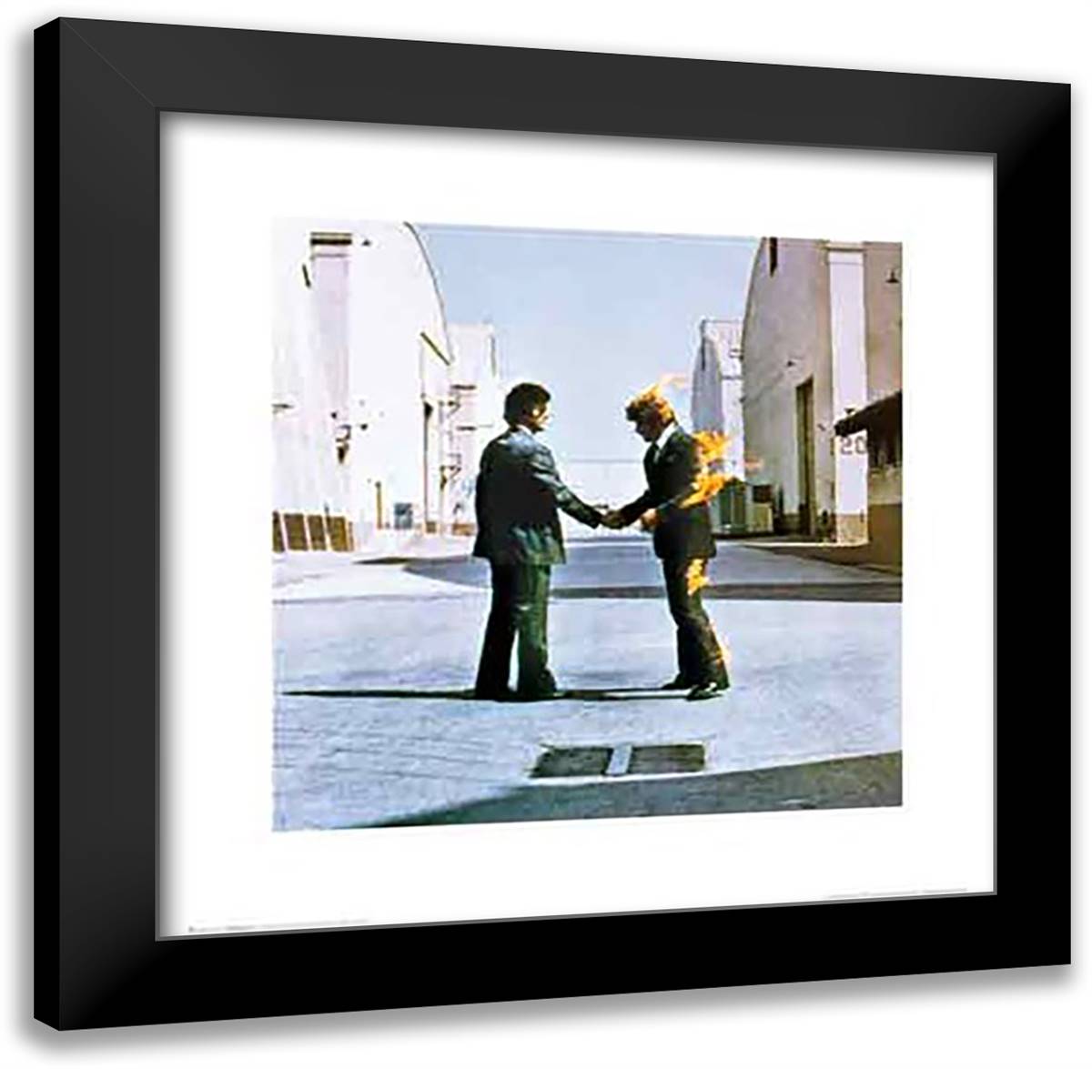 Pink Floyd - Wish You Were Here 20x20 Black Modern Wood Framed Art Print Poster