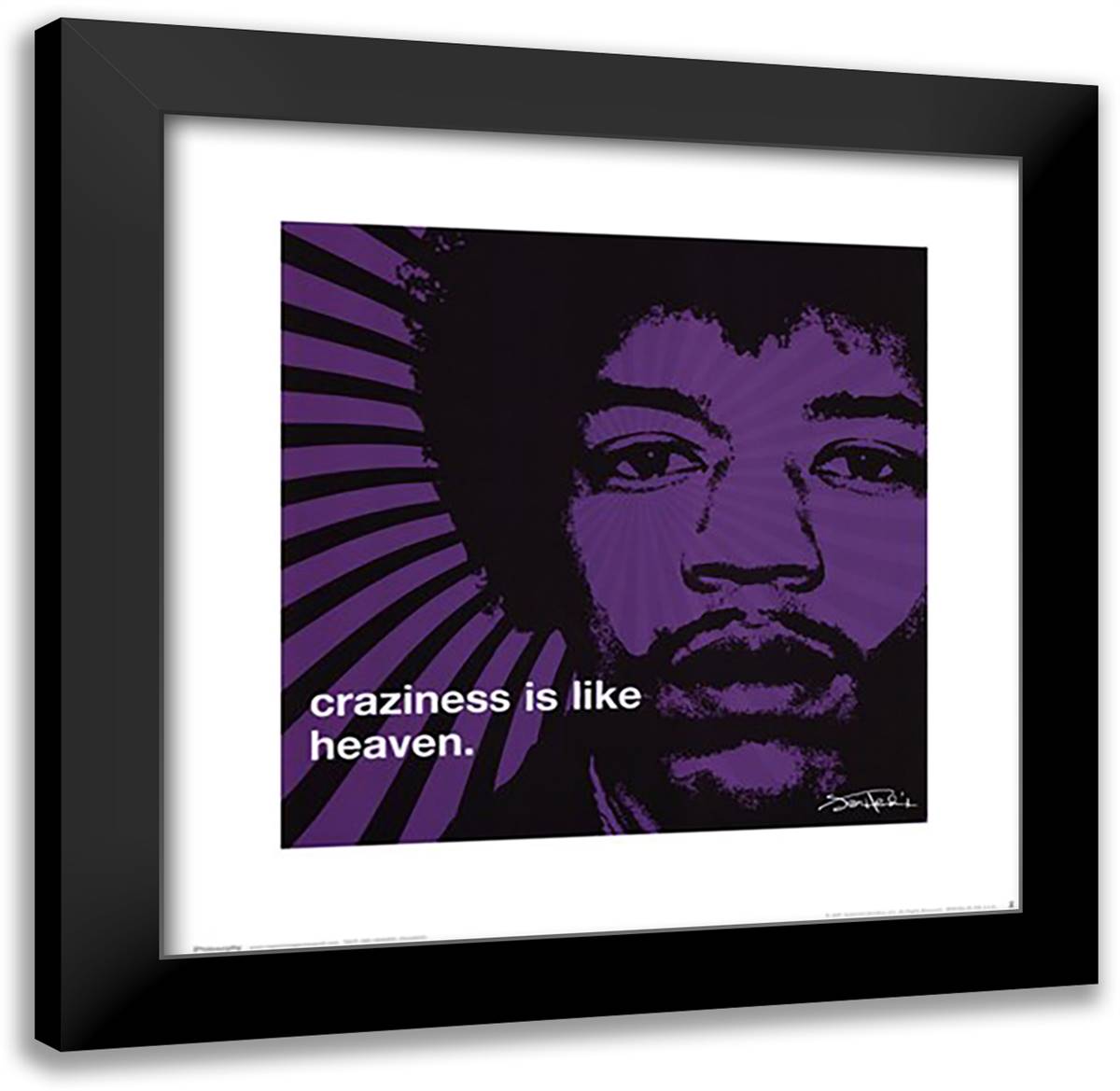 Jimi Hendrix - iPhilosophy - Craziness 20x20 Black Modern Wood Framed Art Print Poster