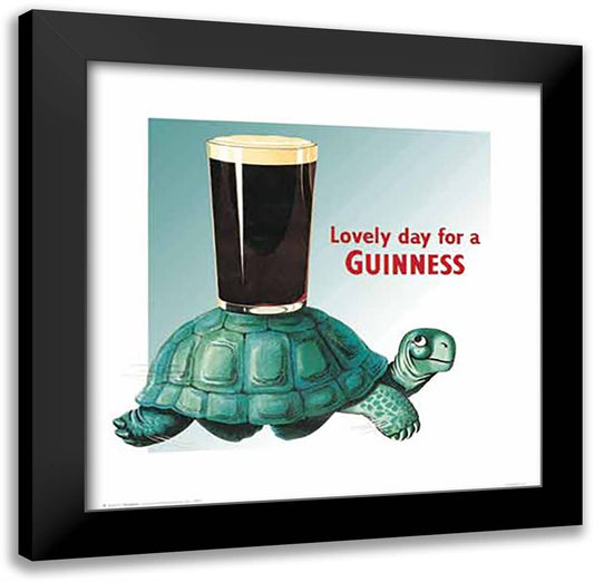 Guinness - Turtle 20x20 Black Modern Wood Framed Art Print Poster