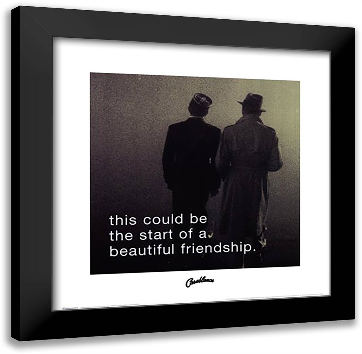 Casablanca - iPhilosophy - Beautiful Friendship 20x20 Black Modern Wood Framed Art Print Poster