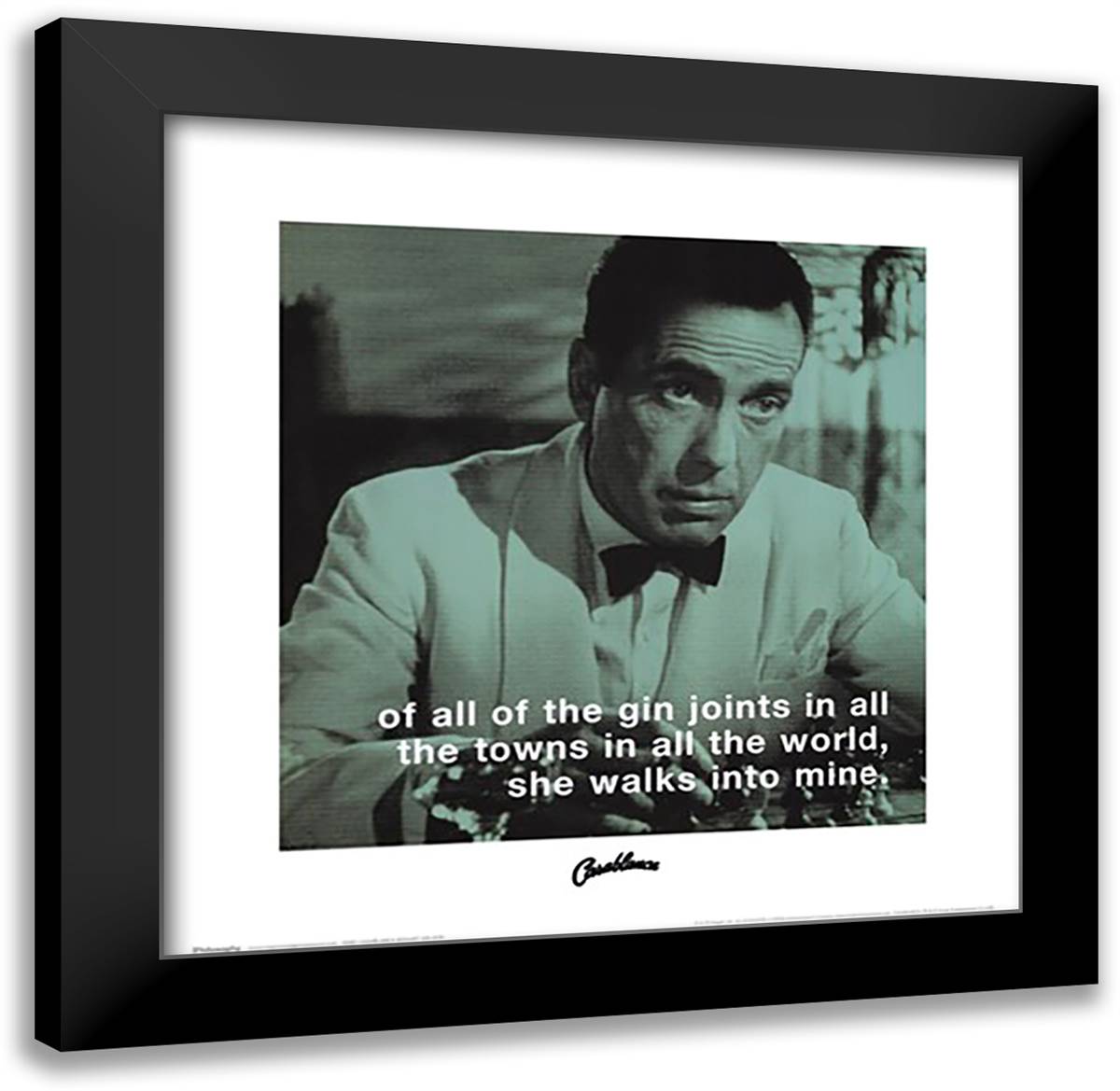 Casablanca - iPhilosophy Gin Joint 20x20 Black Modern Wood Framed Art Print Poster