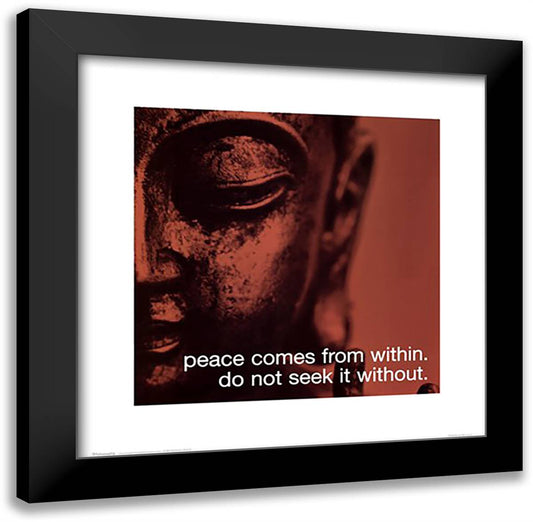 Buddha - iPhilosophy - Peace 20x20 Black Modern Wood Framed Art Print Poster