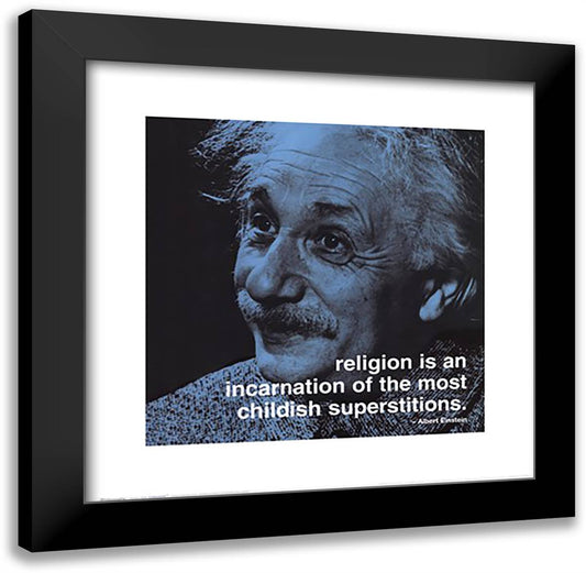 Albert Einstein - iPhilosophy Religion 20x20 Black Modern Wood Framed Art Print Poster