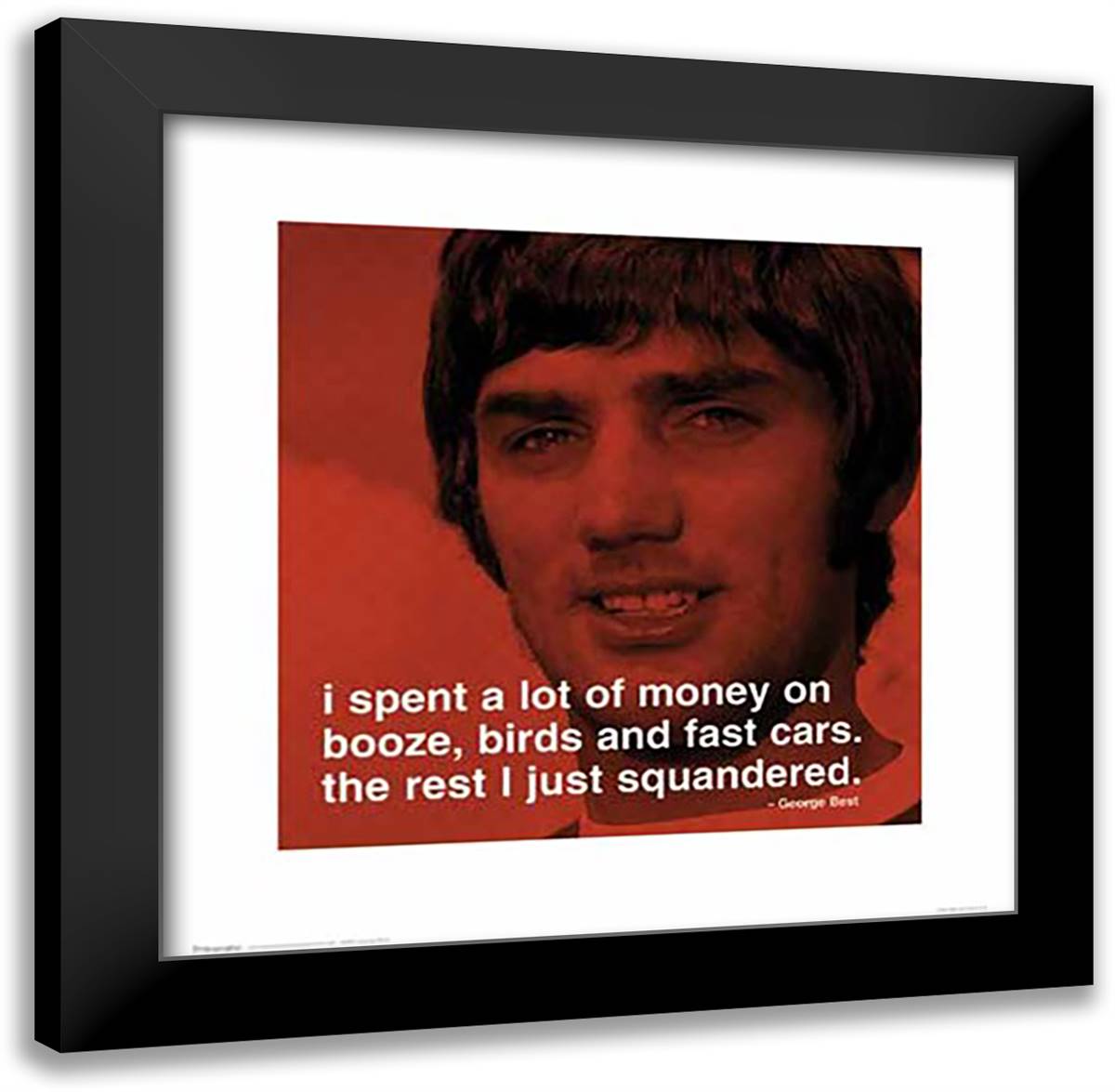 George Best - Money 20x20 Black Modern Wood Framed Art Print Poster