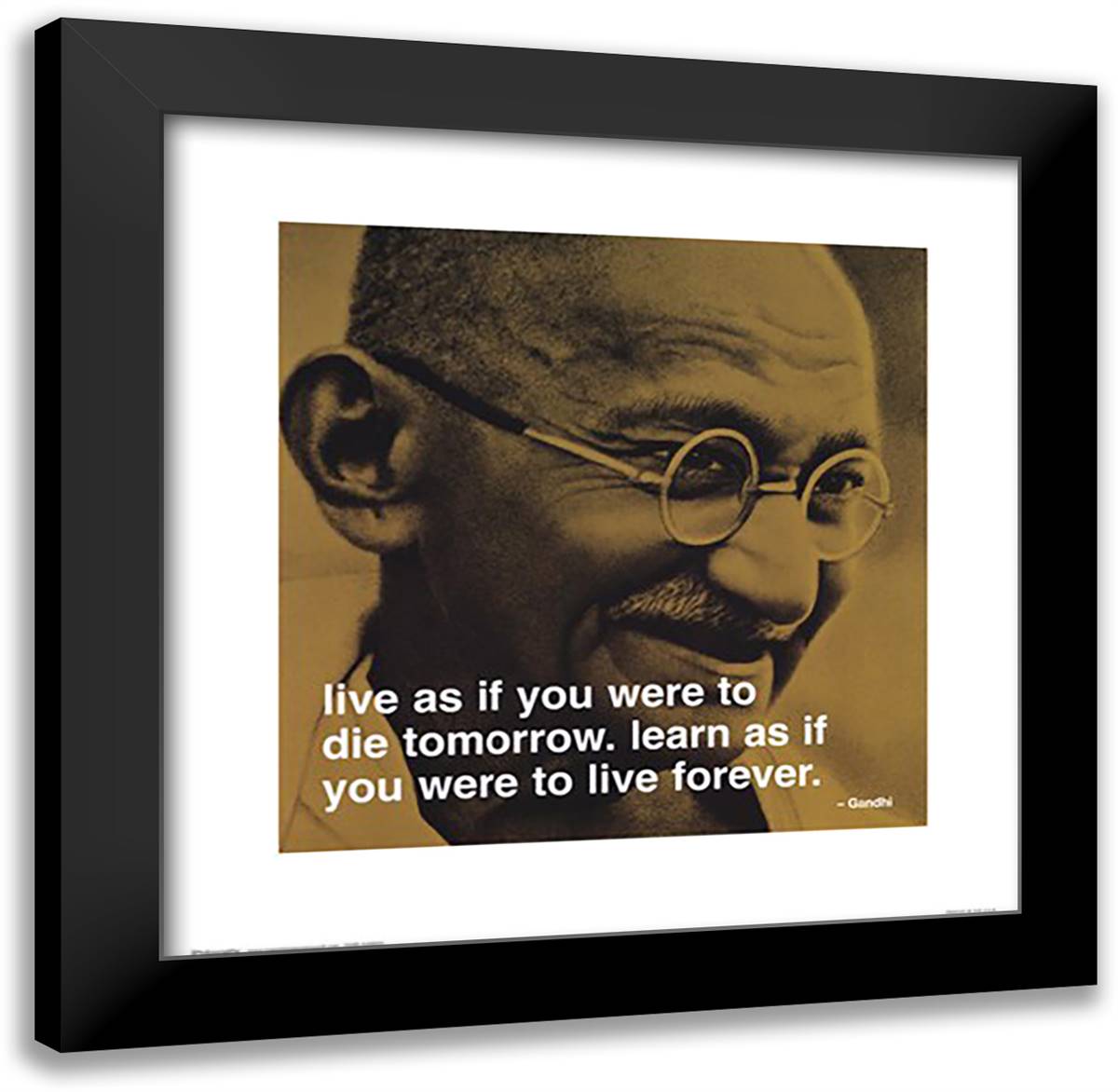 Gandhi - iPhilosophy 20x20 Black Modern Wood Framed Art Print Poster