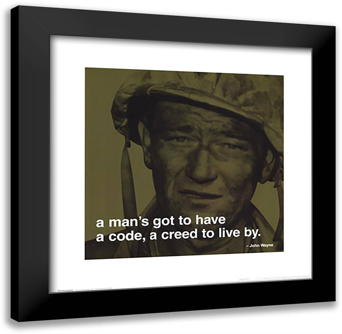 John Wayne - iPhilosophy - Creed 20x20 Black Modern Wood Framed Art Print Poster