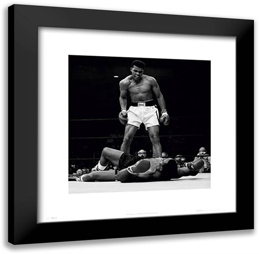 Muhammad Ali - 1965 1st Round Knockout Against Sonny Liston 20x20 Black Modern Wood Framed Art Print Poster