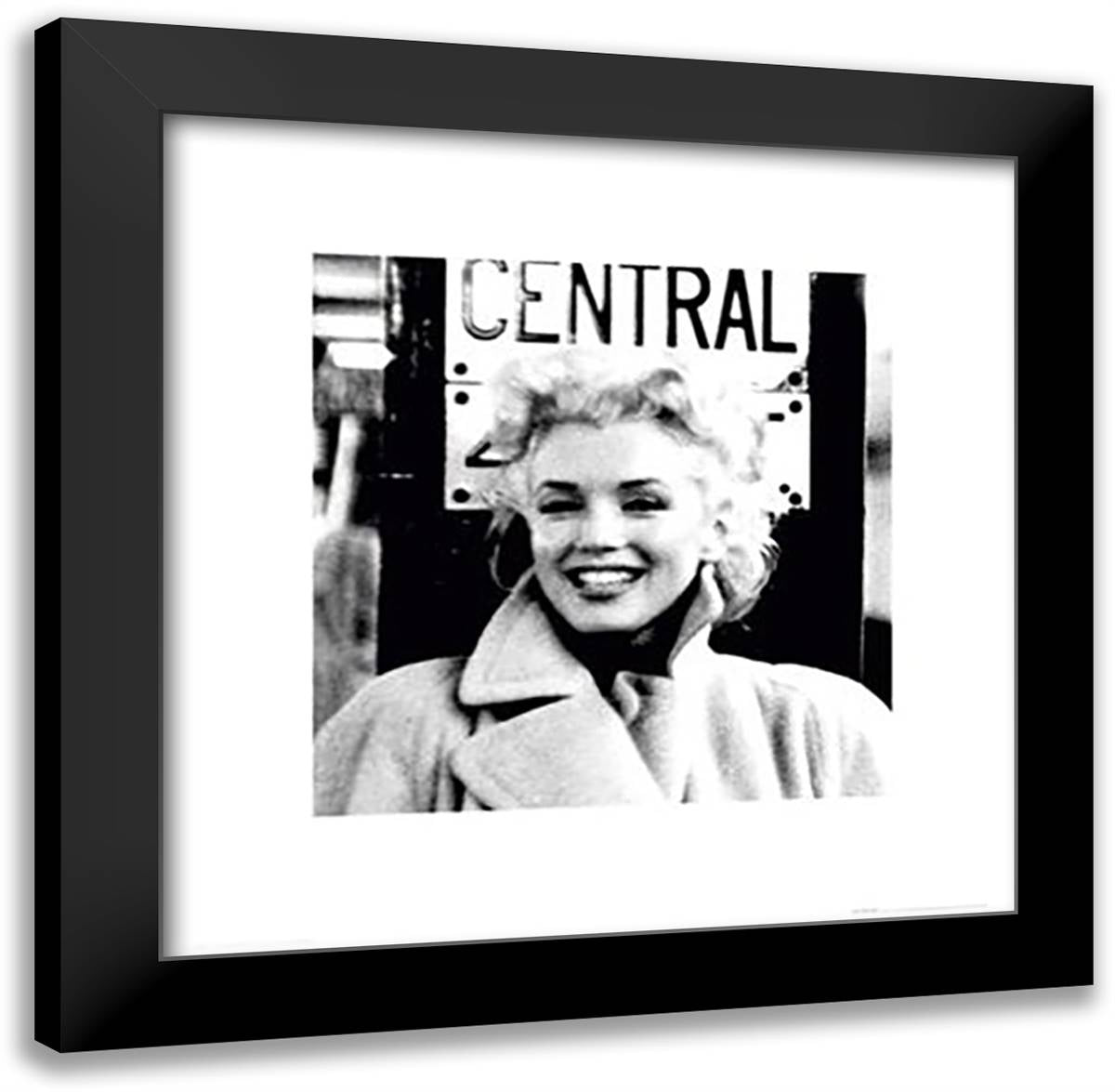 Marilyn Monroe-Grand Central-High Qual 20x20 Black Modern Wood Framed Art Print Poster