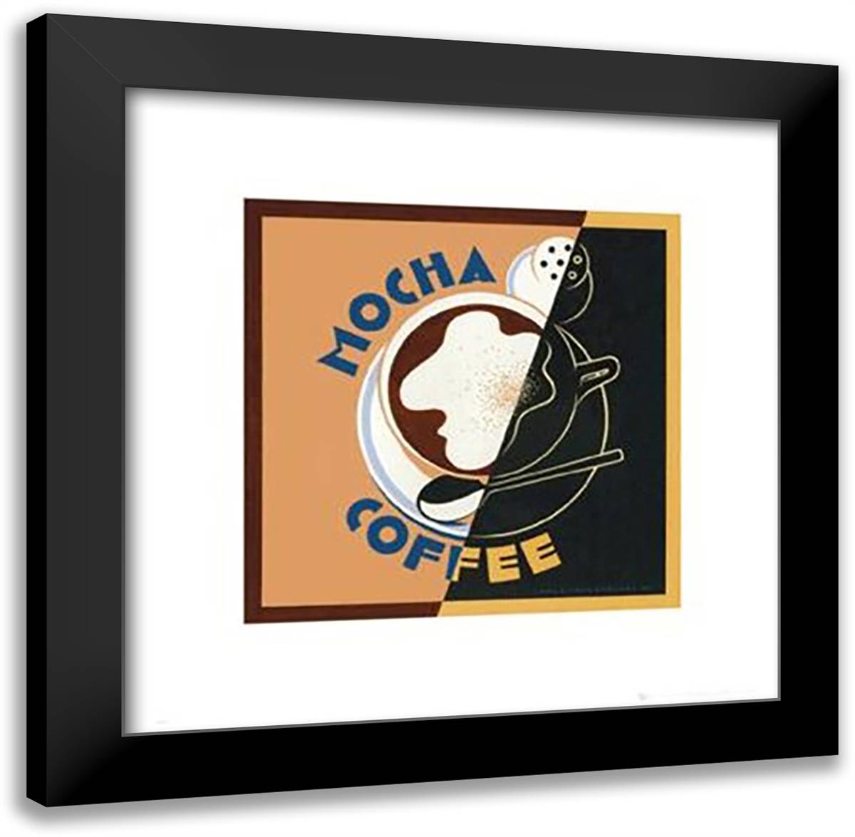 Mocha - Coffee 20x20 Black Modern Wood Framed Art Print Poster