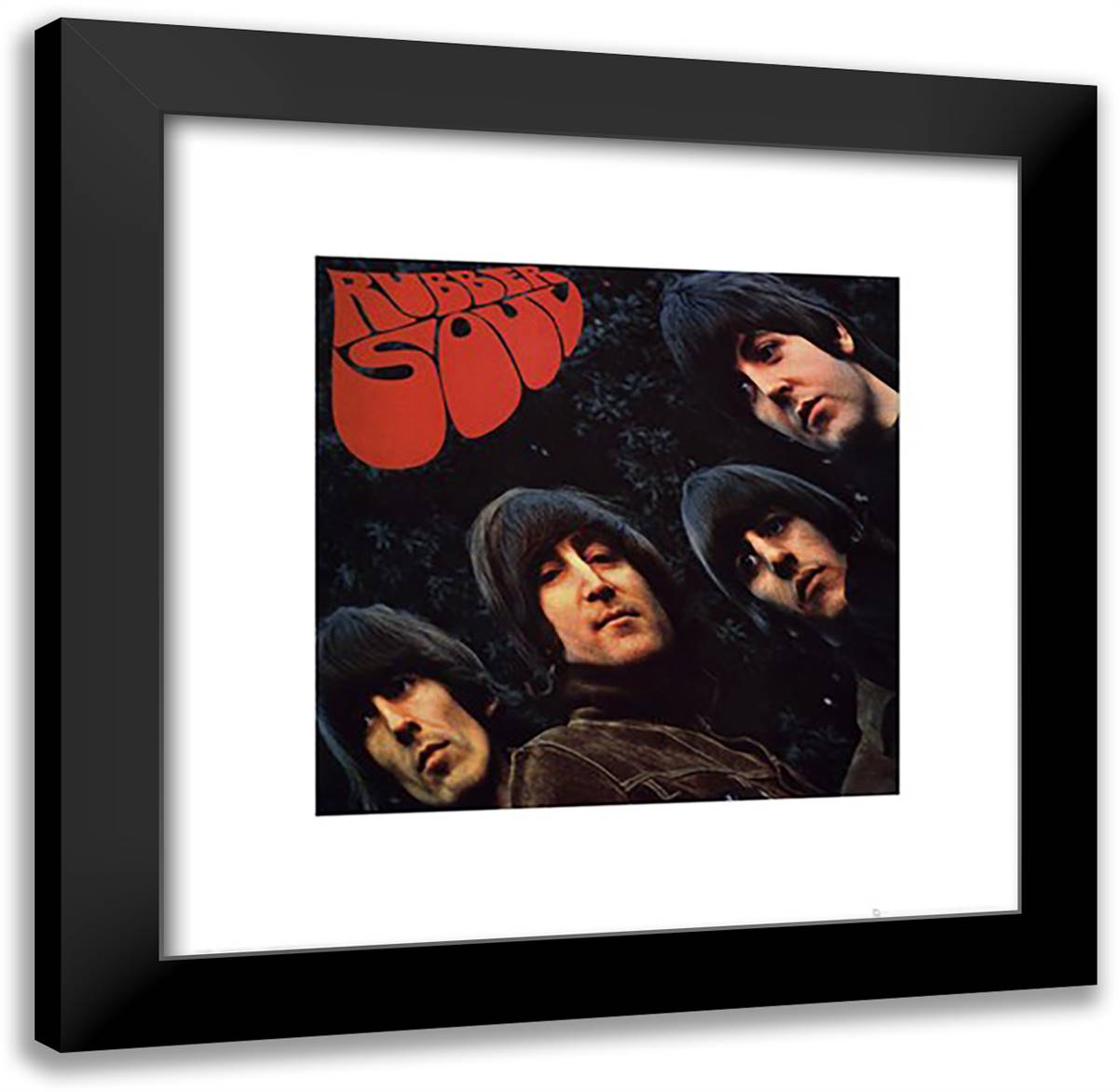 Beatles - Rubber Soul 20x20 Black Modern Wood Framed Art Print Poster