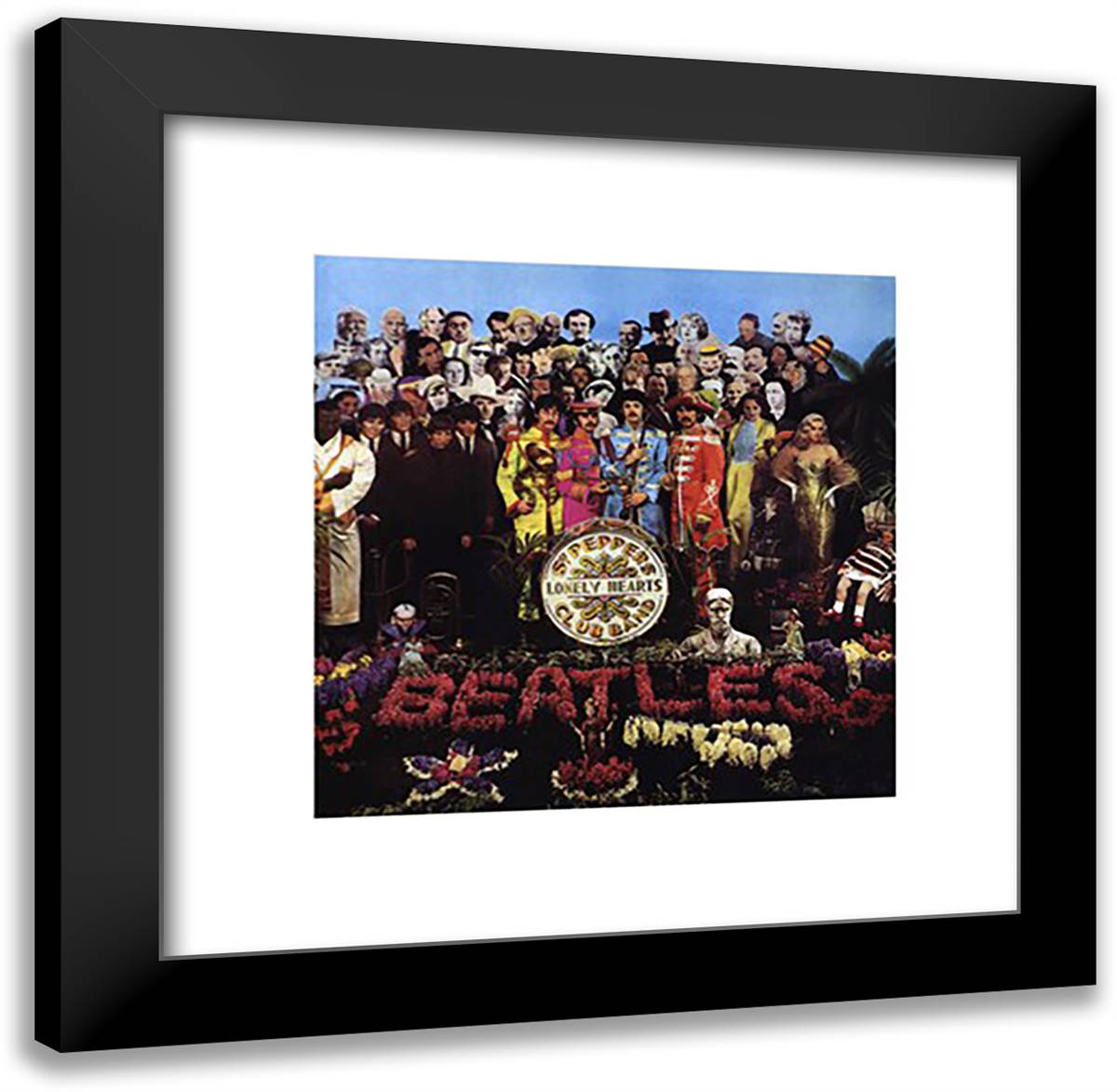 Beatles - Sgt Pepper 20x20 Black Modern Wood Framed Art Print Poster