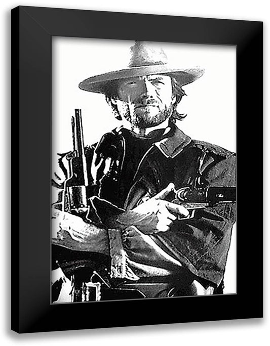 Clint Eastwood 28x40 Black Modern Wood Framed Art Print Poster