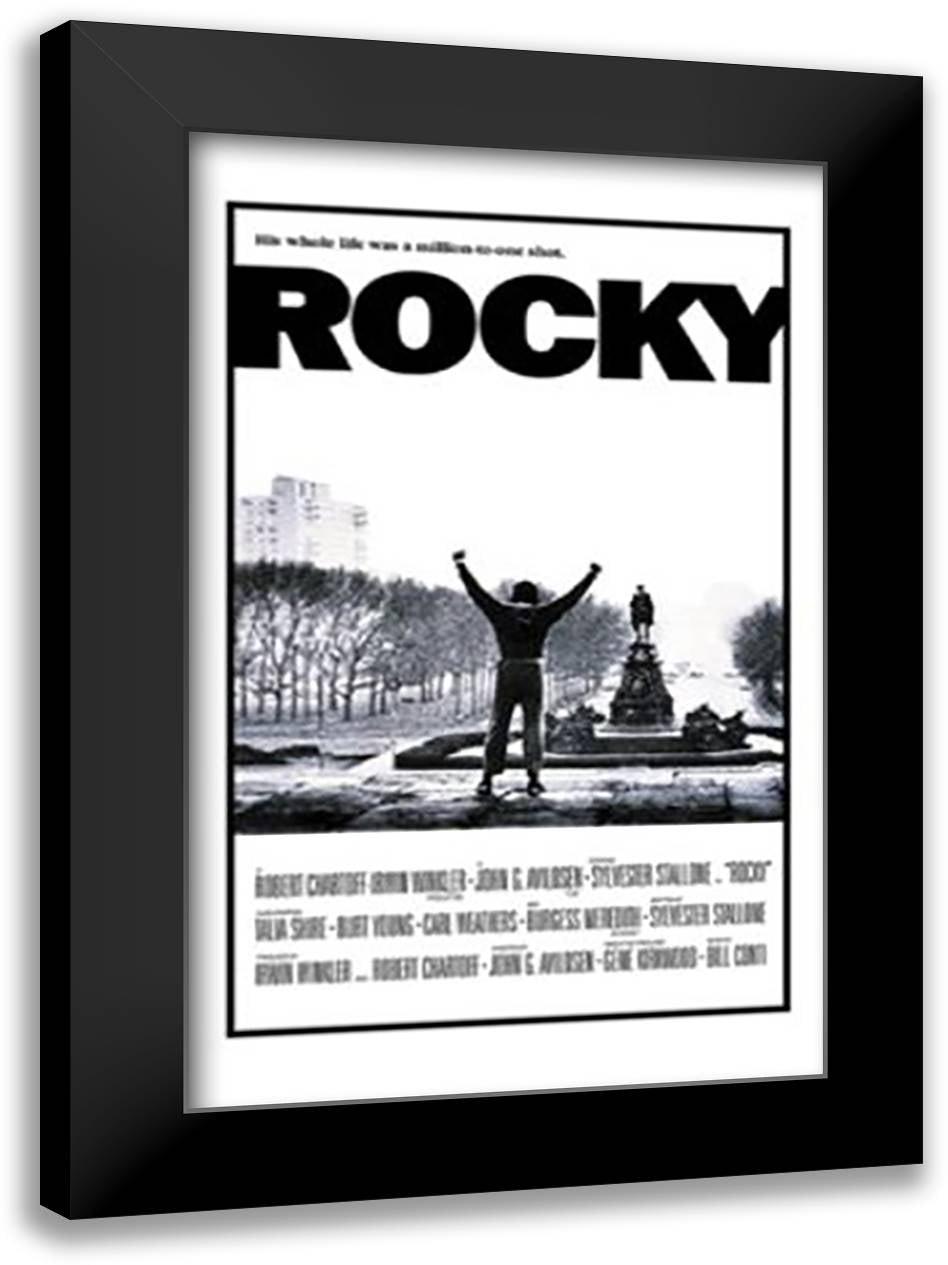 Rocky-Movie Score 28x40 Black Modern Wood Framed Art Print Poster