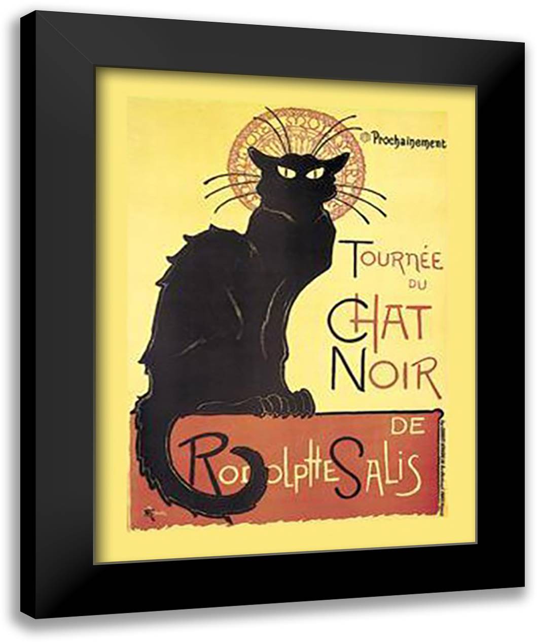 Chat Noir 28x40 Black Modern Wood Framed Art Print Poster by Steinlen, Theophile-Alexandre
