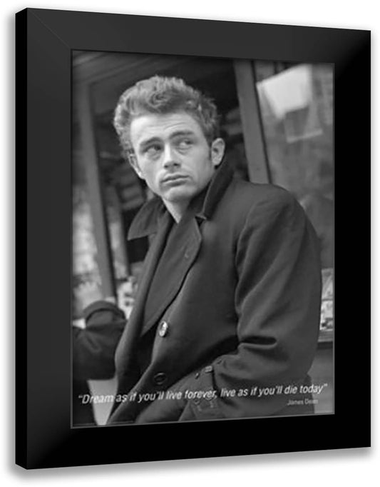 James Dean-Dream As You Live 28x40 Black Modern Wood Framed Art Print Poster