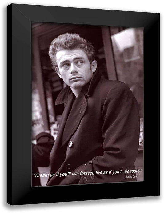 James Dean - Dream As You Live 28x40 Black Modern Wood Framed Art Print Poster